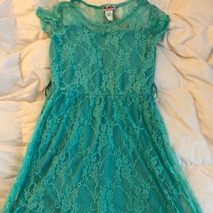 Urban Rose Turquoise Lace High Low Dress (Sz L)